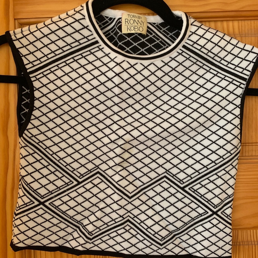 Torn by Ronny Kobo fitted crop top